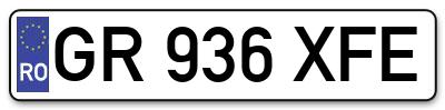 Placuta inmatriculare numar auto  GR-936-XFE, GR 936 XFE, GR936XFE