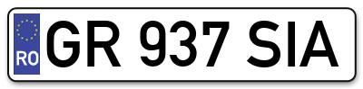 Placuta inmatriculare numar auto  GR-937-SIA, GR 937 SIA, GR937SIA