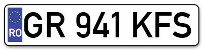 Placuta inmatriculare numar auto  GR-941-KFS, GR 941 KFS, GR941KFS