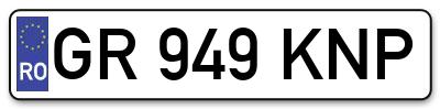 Placuta inmatriculare numar auto  GR-949-KNP, GR 949 KNP, GR949KNP