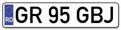 Placuta inmatriculare numar auto  GR-95-GBJ, GR 95 GBJ, GR95GBJ