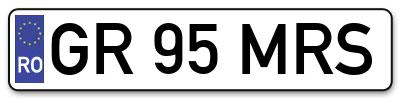 Placuta inmatriculare numar auto  GR-95-MRS, GR 95 MRS, GR95MRS