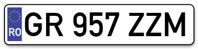 Placuta inmatriculare numar auto  GR-957-ZZM, GR 957 ZZM, GR957ZZM