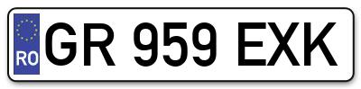Placuta inmatriculare numar auto  GR-959-EXK, GR 959 EXK, GR959EXK