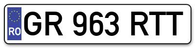 Placuta inmatriculare numar auto  GR-963-RTT, GR 963 RTT, GR963RTT
