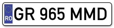 Placuta inmatriculare numar auto  GR-965-MMD, GR 965 MMD, GR965MMD