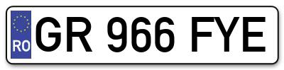 Placuta inmatriculare numar auto  GR-966-FYE, GR 966 FYE, GR966FYE