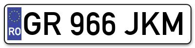 Placuta inmatriculare numar auto  GR-966-JKM, GR 966 JKM, GR966JKM