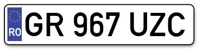 Placuta inmatriculare numar auto  GR-967-UZC, GR 967 UZC, GR967UZC