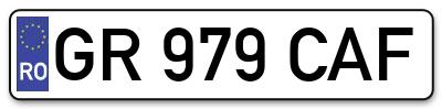 Placuta inmatriculare numar auto  GR-979-CAF, GR 979 CAF, GR979CAF