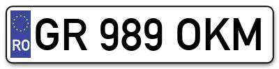 Placuta inmatriculare numar auto  GR-989-OKM, GR 989 OKM, GR989OKM