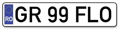Placuta inmatriculare numar auto  GR-99-FLO, GR 99 FLO, GR99FLO