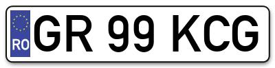 Placuta inmatriculare numar auto  GR-99-KCG, GR 99 KCG, GR99KCG