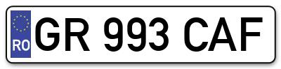 Placuta inmatriculare numar auto  GR-993-CAF, GR 993 CAF, GR993CAF