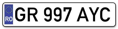 Placuta inmatriculare numar auto  GR-997-AYC, GR 997 AYC, GR997AYC