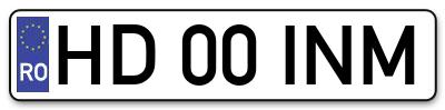 Placuta inmatriculare numar auto  HD-00-INM, HD 00 INM, HD00INM