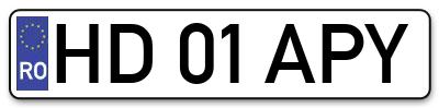 Placuta inmatriculare numar auto  HD-01-APY, HD 01 APY, HD01APY