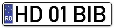 Placuta inmatriculare numar auto  HD-01-BIB, HD 01 BIB, HD01BIB