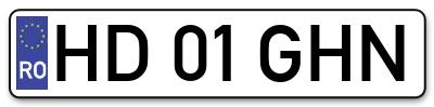 Placuta inmatriculare numar auto  HD-01-GHN, HD 01 GHN, HD01GHN
