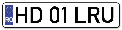 Placuta inmatriculare numar auto  HD-01-LRU, HD 01 LRU, HD01LRU