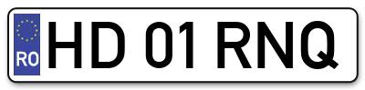Placuta inmatriculare numar auto  HD-01-RNQ, HD 01 RNQ, HD01RNQ