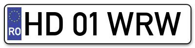 Placuta inmatriculare numar auto  HD-01-WRW, HD 01 WRW, HD01WRW