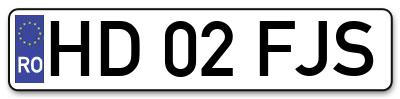Placuta inmatriculare numar auto  HD-02-FJS, HD 02 FJS, HD02FJS