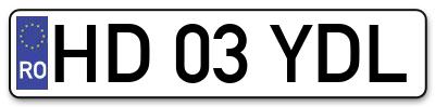 Placuta inmatriculare numar auto  HD-03-YDL, HD 03 YDL, HD03YDL