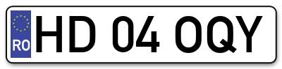 Placuta inmatriculare numar auto  HD-04-OQY, HD 04 OQY, HD04OQY
