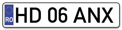 Placuta inmatriculare numar auto  HD-06-ANX, HD 06 ANX, HD06ANX