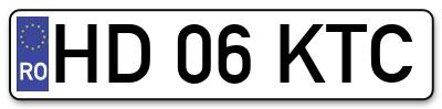 Placuta inmatriculare numar auto  HD-06-KTC, HD 06 KTC, HD06KTC