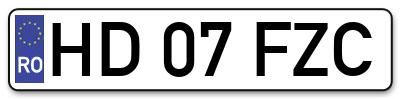 Placuta inmatriculare numar auto  HD-07-FZC, HD 07 FZC, HD07FZC