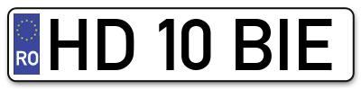 Placuta inmatriculare numar auto  HD-10-BIE, HD 10 BIE, HD10BIE