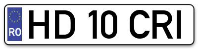 Placuta inmatriculare numar auto  HD-10-CRI, HD 10 CRI, HD10CRI
