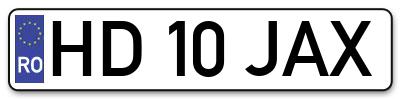 Placuta inmatriculare numar auto  HD-10-JAX, HD 10 JAX, HD10JAX