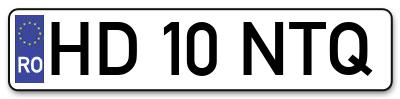 Placuta inmatriculare numar auto  HD-10-NTQ, HD 10 NTQ, HD10NTQ