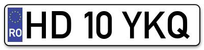 Placuta inmatriculare numar auto  HD-10-YKQ, HD 10 YKQ, HD10YKQ