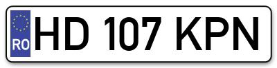 Placuta inmatriculare numar auto  HD-107-KPN, HD 107 KPN, HD107KPN