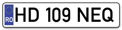 Placuta inmatriculare numar auto  HD-109-NEQ, HD 109 NEQ, HD109NEQ