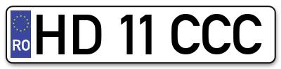 Placuta inmatriculare numar auto  HD-11-CCC, HD 11 CCC, HD11CCC