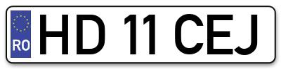 Placuta inmatriculare numar auto  HD-11-CEJ, HD 11 CEJ, HD11CEJ