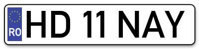 Placuta inmatriculare numar auto  HD-11-NAY, HD 11 NAY, HD11NAY