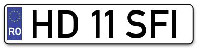 Placuta inmatriculare numar auto  HD-11-SFI, HD 11 SFI, HD11SFI