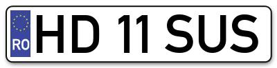 Placuta inmatriculare numar auto  HD-11-SUS, HD 11 SUS, HD11SUS
