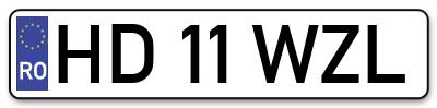 Placuta inmatriculare numar auto  HD-11-WZL, HD 11 WZL, HD11WZL