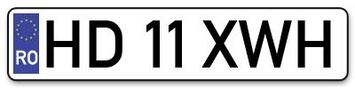 Placuta inmatriculare numar auto  HD-11-XWH, HD 11 XWH, HD11XWH