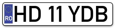 Placuta inmatriculare numar auto  HD-11-YDB, HD 11 YDB, HD11YDB
