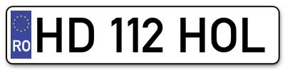 Placuta inmatriculare numar auto  HD-112-HOL, HD 112 HOL, HD112HOL