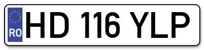 Placuta inmatriculare numar auto  HD-116-YLP, HD 116 YLP, HD116YLP