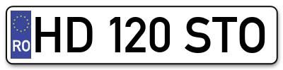 Placuta inmatriculare numar auto  HD-120-STO, HD 120 STO, HD120STO